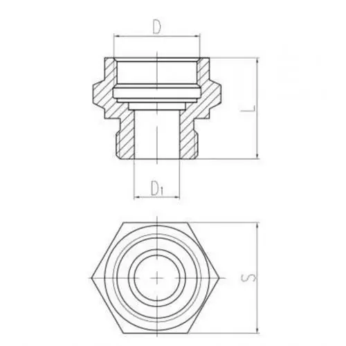 Ввертной штуцер переходный с цапковым концом 10x16 мм 556-03.368 ГОСТ 5890-78